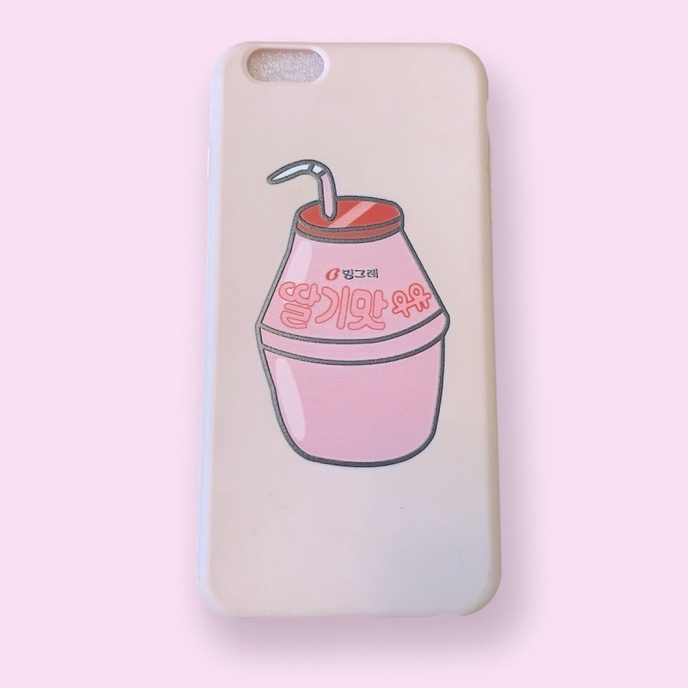 Pink boba iPhone 6S cellphone cover